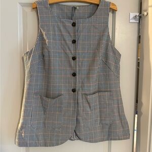 Anthropologie Plaid Button-Down Vest